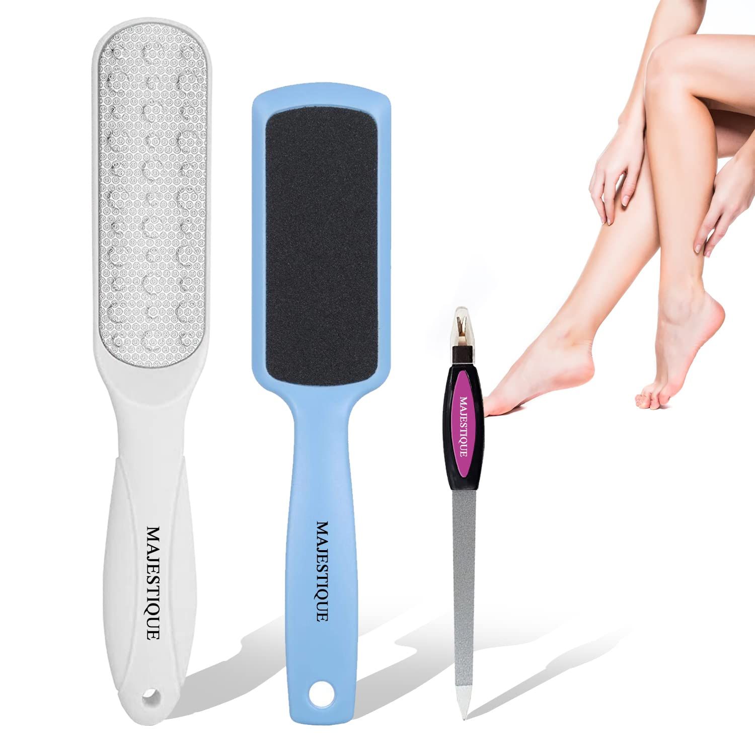 FN 332 Majestique Double-Sided Foot Scrubber, Foot File Callus Remover  Professional Pedicure