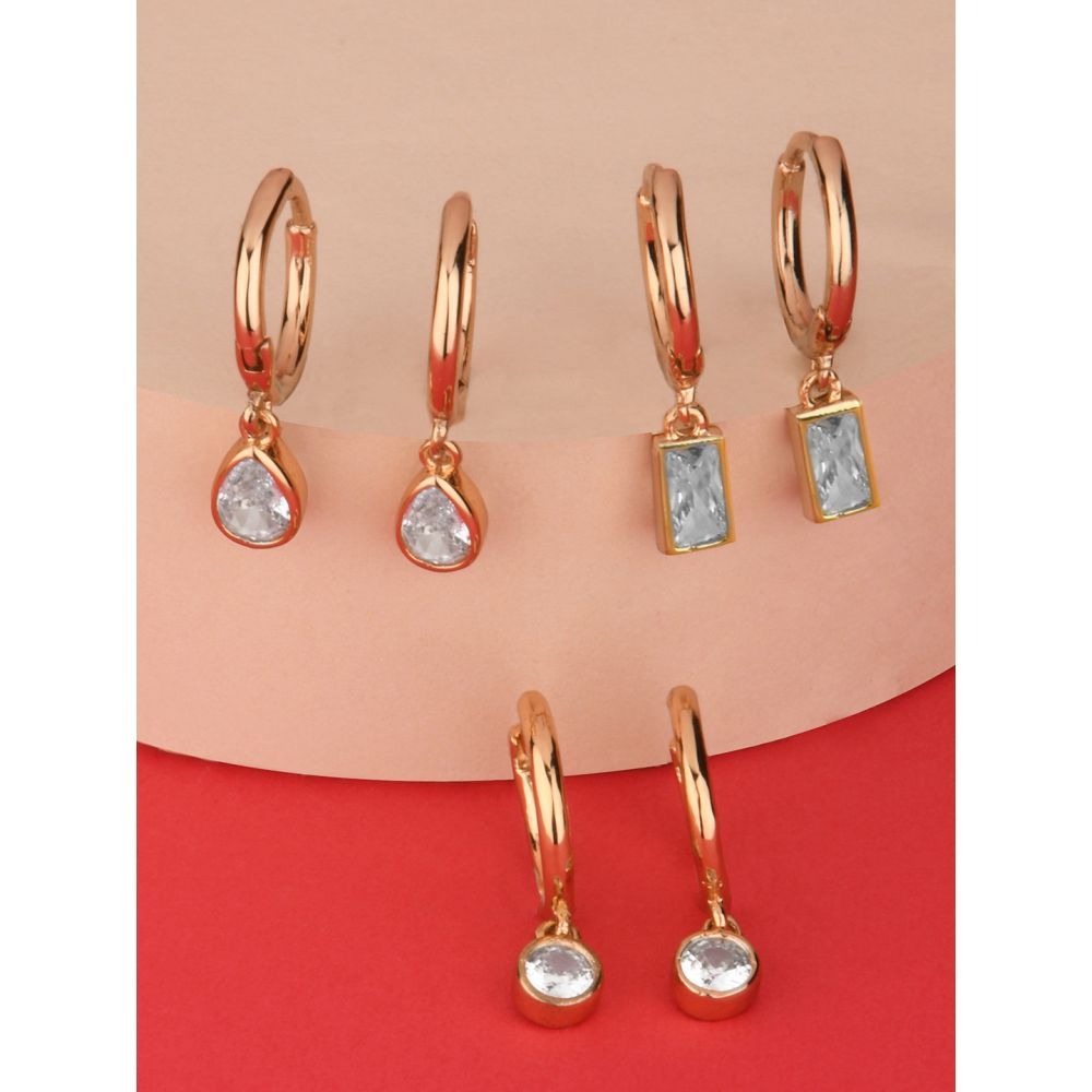 Stone studded hoop earrings clearance