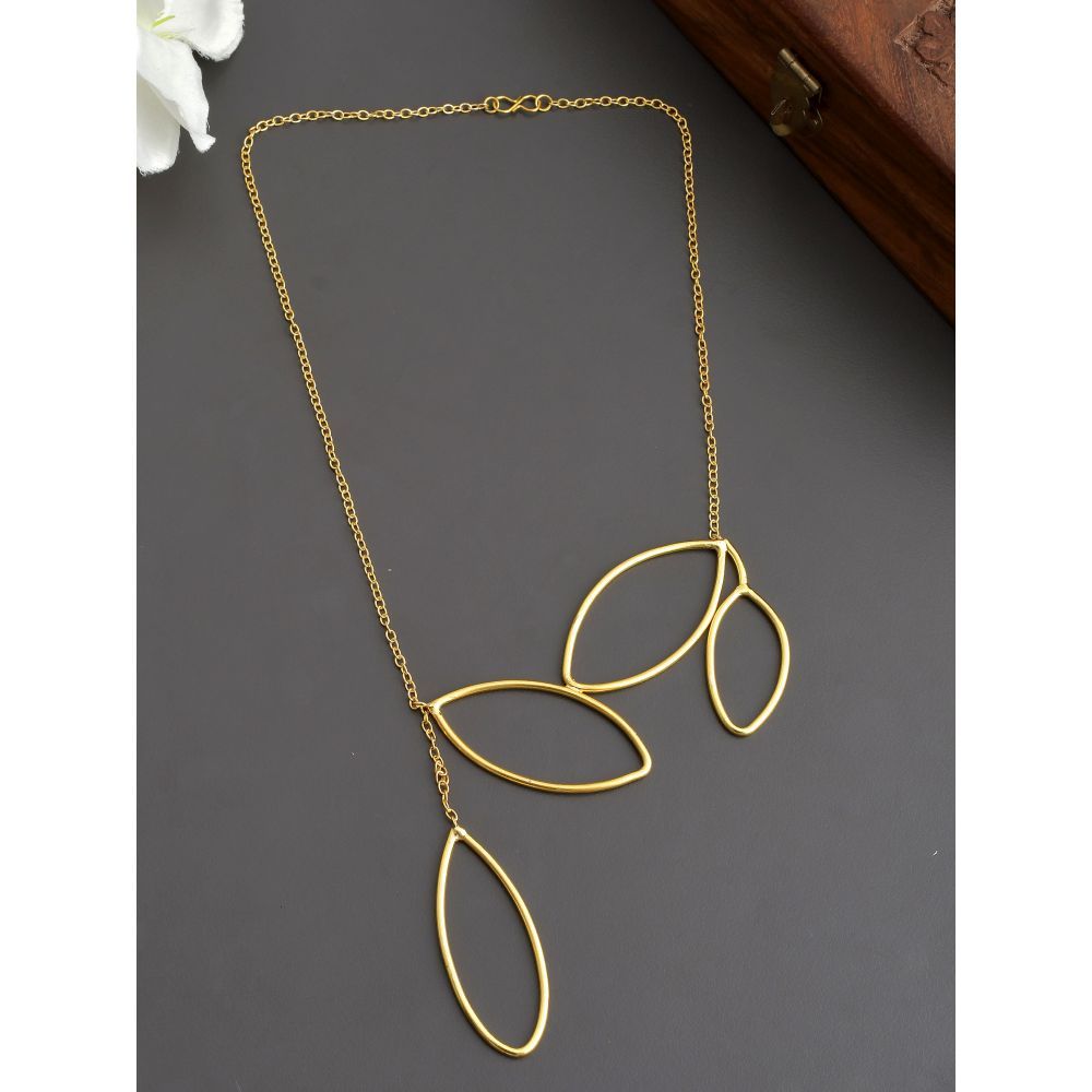 Silvermerc Gold plated Leaf Chain Necklace
