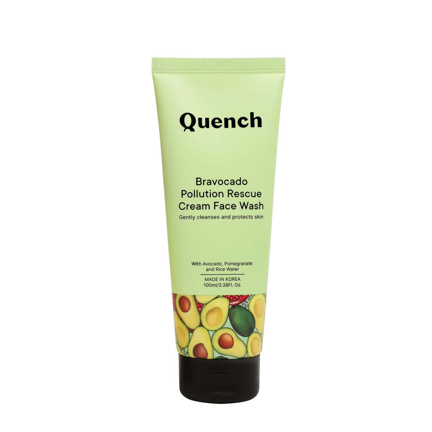 Quench Bravocado Pollution Rescue Cream Face Wash Korean Skin care, 100ml