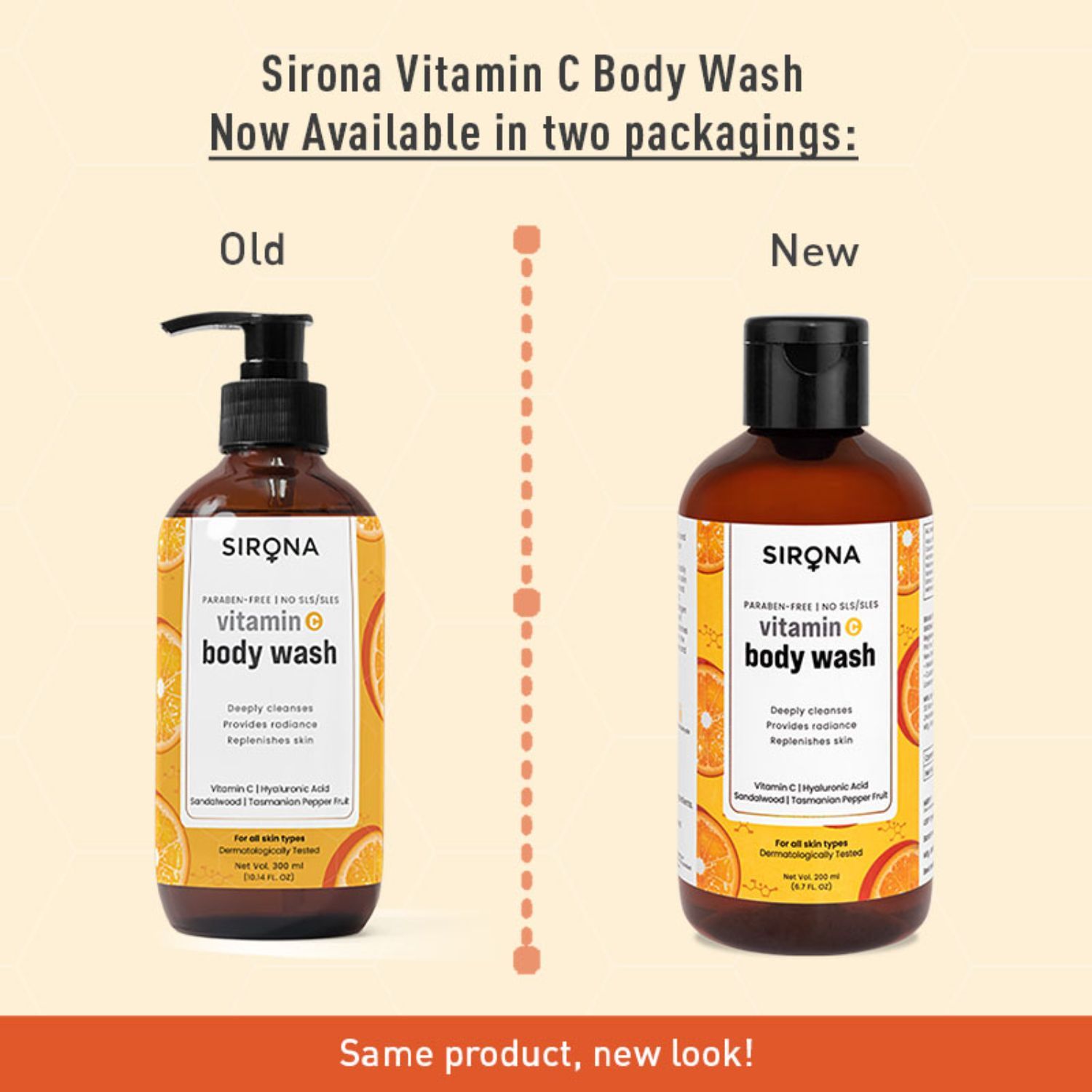 Sirona Natural Vitamin C Body Wash for Men & Women (300 ml)