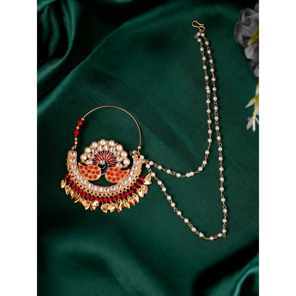 Peacock nose ring gold Clearance