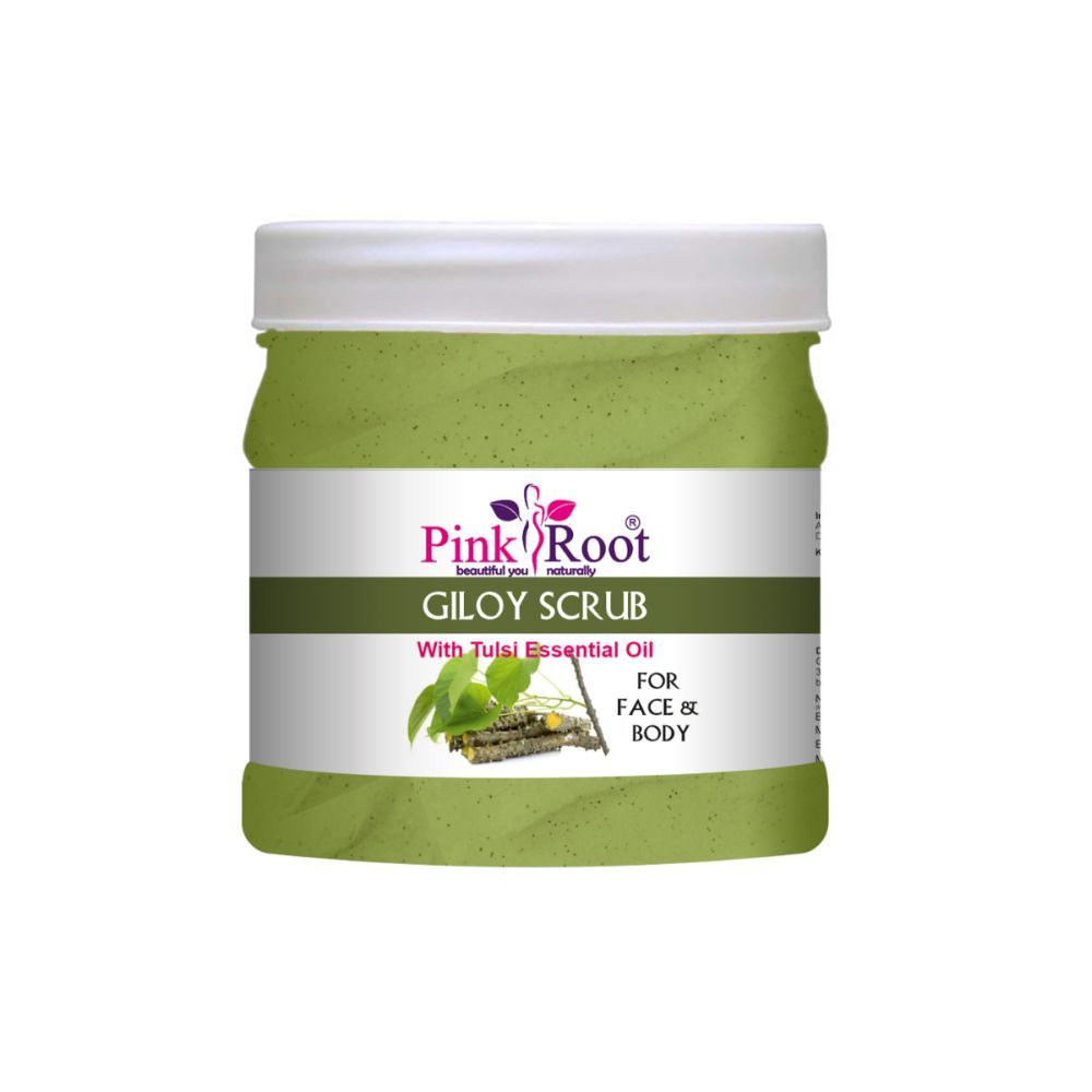 Pink Root Giloy Scrub for combating pimples, dark spots, and fine lines