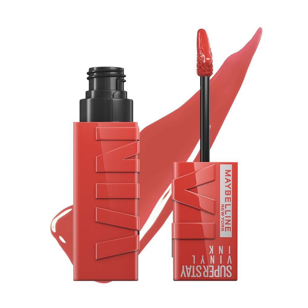 Maybelline Superstay Vinyl Ink Liquid Lipstick, Saucy | High Shine That Lasts for 16 HRs | Enriched With Vitamin E & Aloe