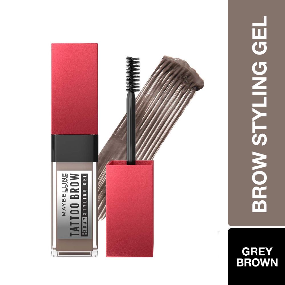 Maybelline Tattoo Brow 3 Day Styling Brow Gel, Grey Brown, 6ml Semi