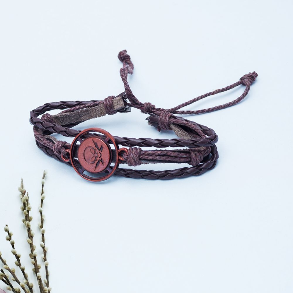 Pirate Anchor Leather Bracelet  BLINGG