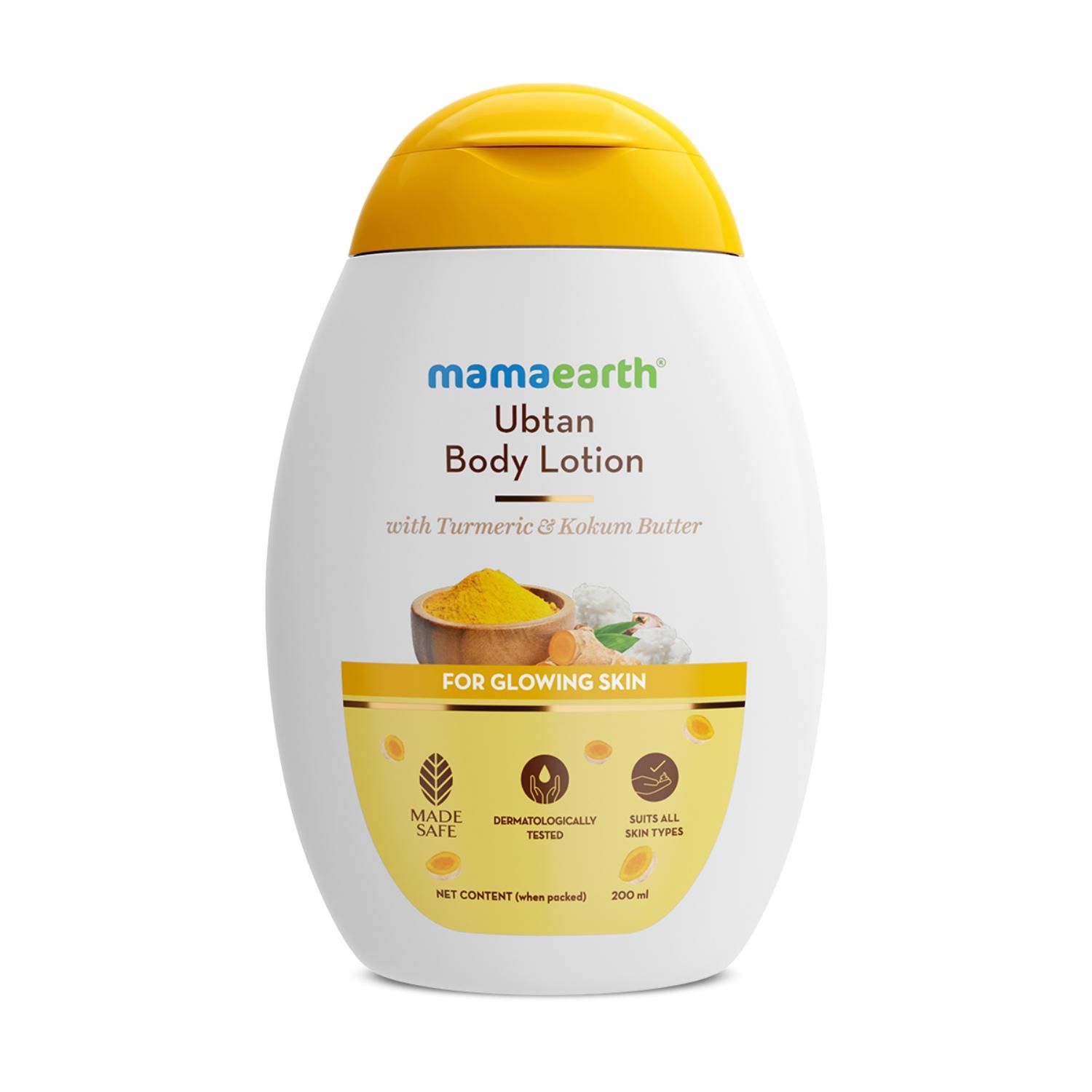 Mamaearth Ubtan Body Lotion With Turmeric And Kokum Butter For Glowing Skin 200 Ml 