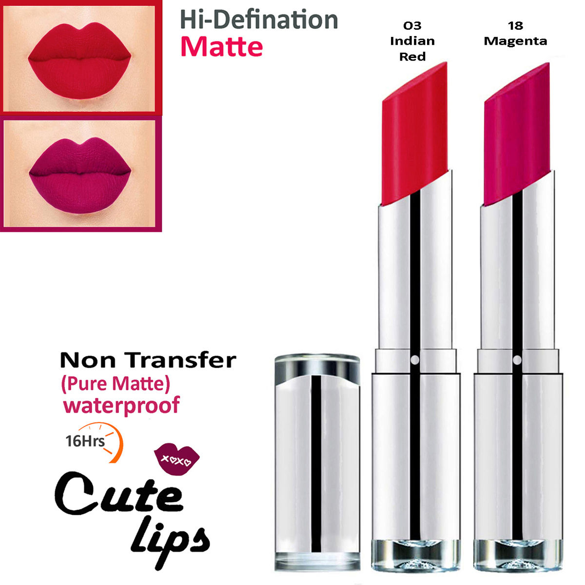 bq BLAQUE Cute Lips Non Transfer Matte Lipstick 2.4 gm each - 03 ...
