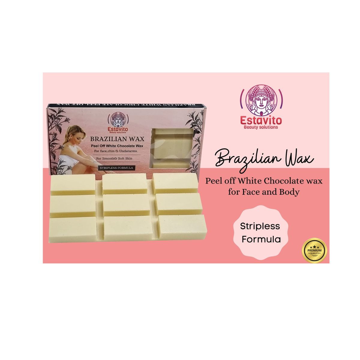 ESTAVITO Brazilian White Chocolate Stripless Wax 500gms FACIAL HAIR