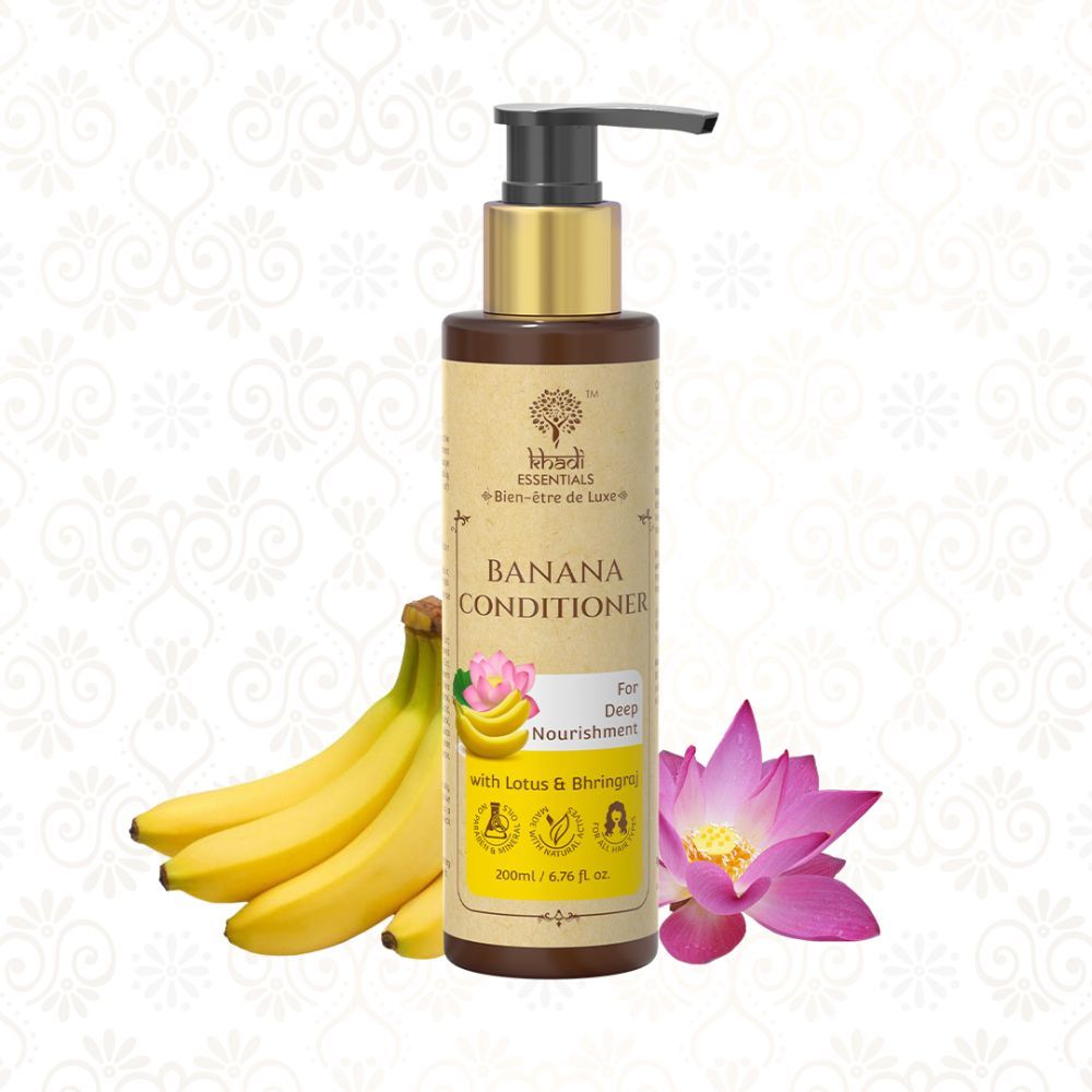 Khadi Essential Banana Hair Conditioner With Lotus & Bhringraj For Deep