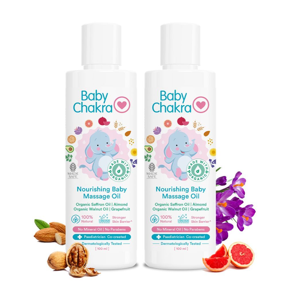 BabyChakra Nourishing Baby Massage Oil with Organic Almond & Saffron