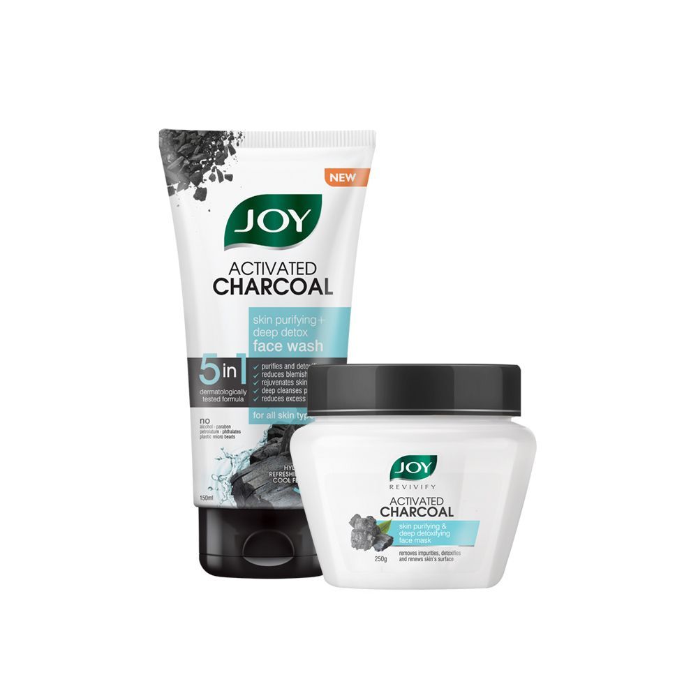 Joy Activated Charcoal Face Wash 150ml Joy Revivify Activated Charcoal Face Mask 250g ( Combo