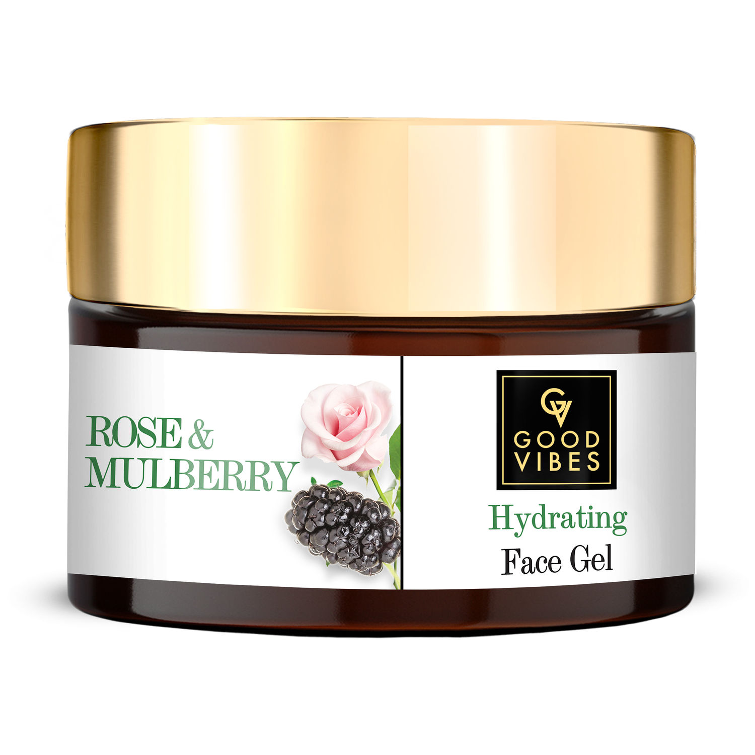 Good Vibes Rose & Mulberry Hydrating Face Gel |Anti-Ageing, Skin Glowing, Lightening | No Parabens, No Sulphates, No Mineral Oil (50 g)