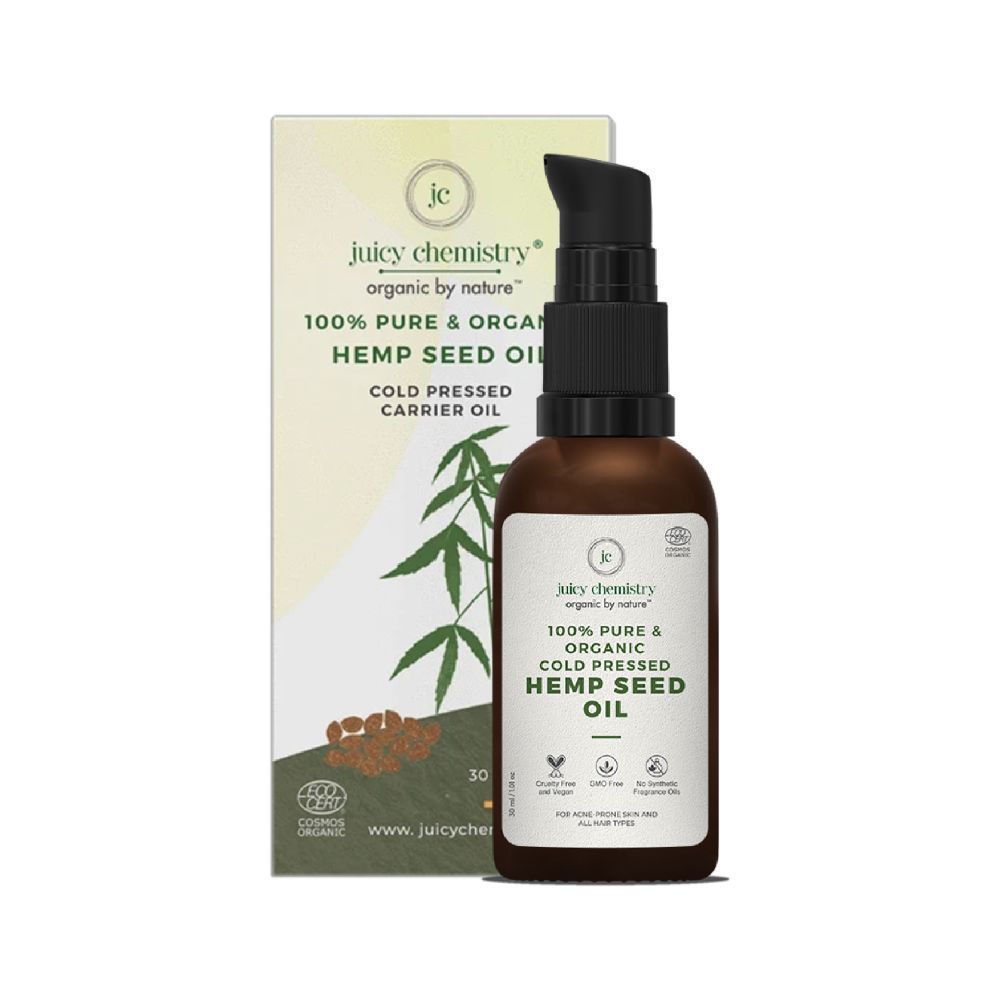 Juicy Chemistry Hemp Seed Cold Pressed Carrier Oil, 30ml, 100 Organic