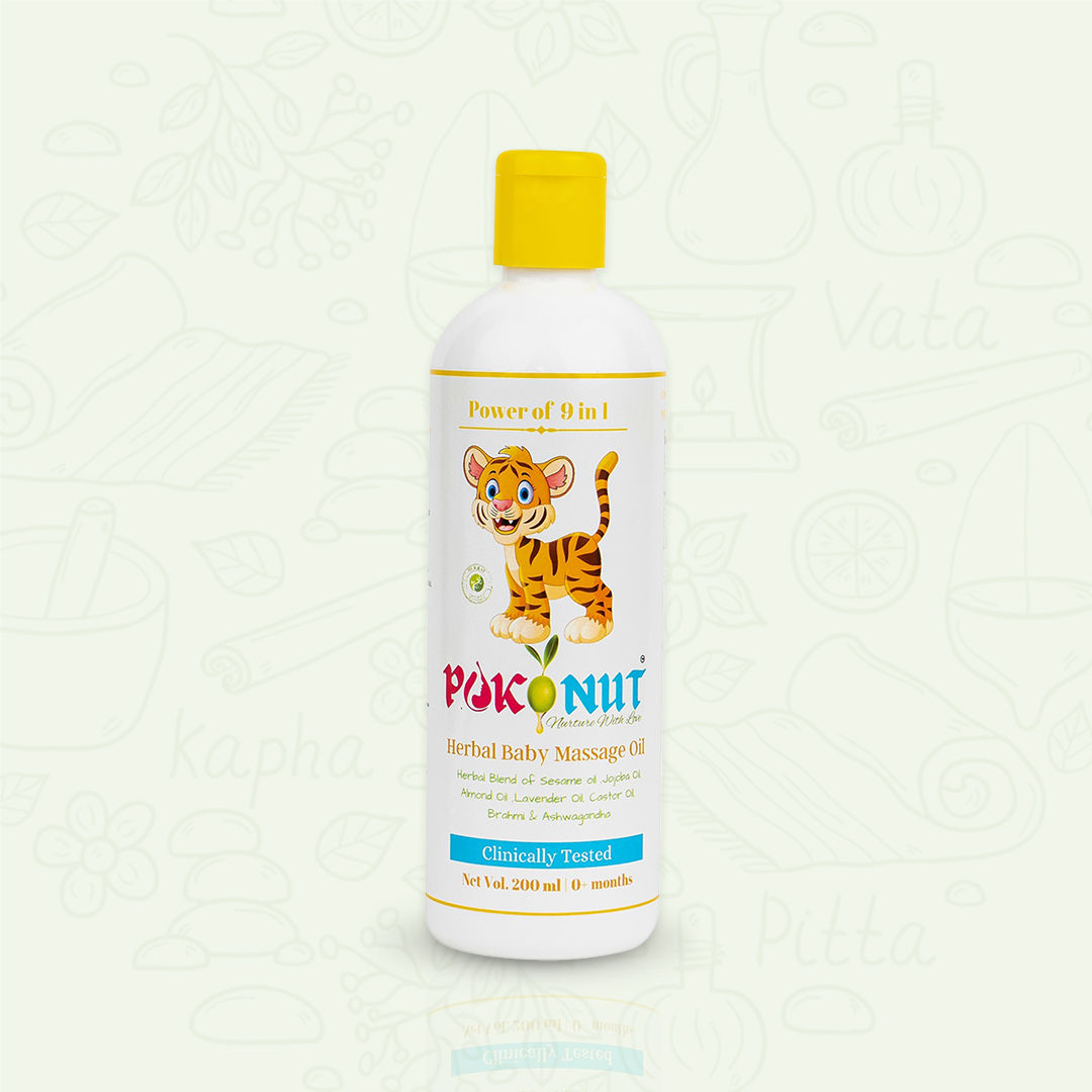 Pokonut Herbal Ayurvedic Baby Massage Oil (200ml)