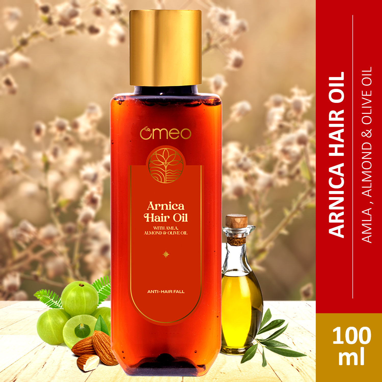 Omeo Pure and Natural Hair Oil, 100 Herbal Extract, Reduces Hair Fall