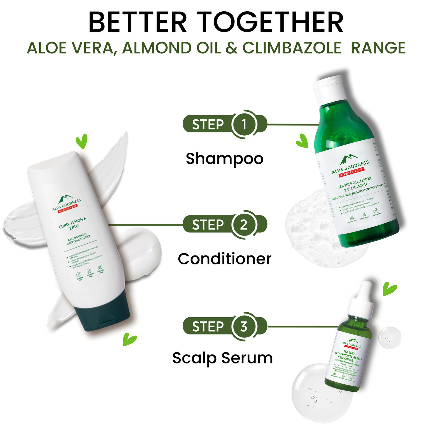 Alps Goodness Tea Tree Oil, Lemon & Climbazole Anti-Dandruff Shampoo for Oily Scalp (290ml) | Sulphate Free Shampoo| Free | Gentle & Mild Cleansing Shampoo| Anti-Dandruff Shampoo| for Oily