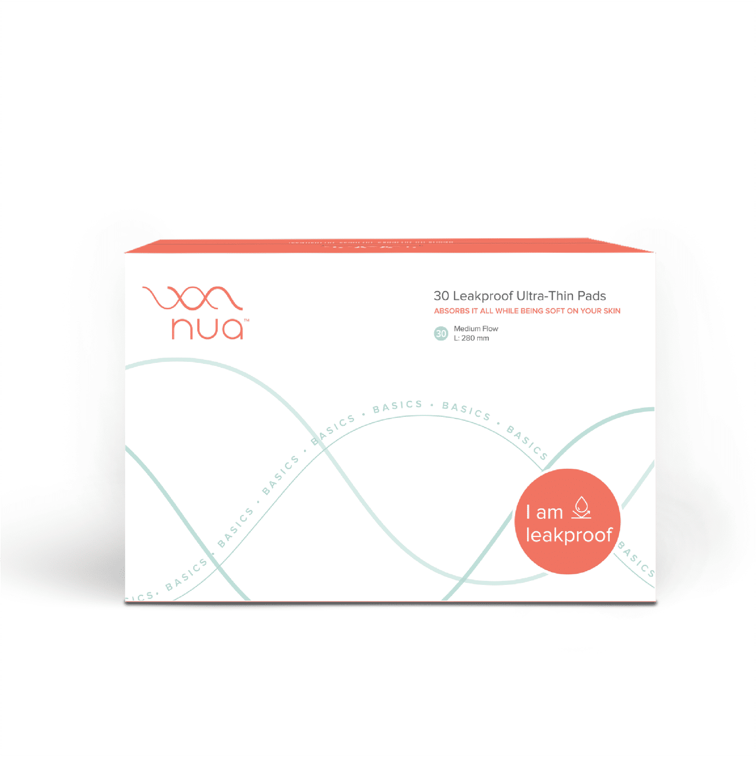 Nua Ultra Thin Sanitary Pads for Women, All L Pack of 30 Pads without Disposable Cover