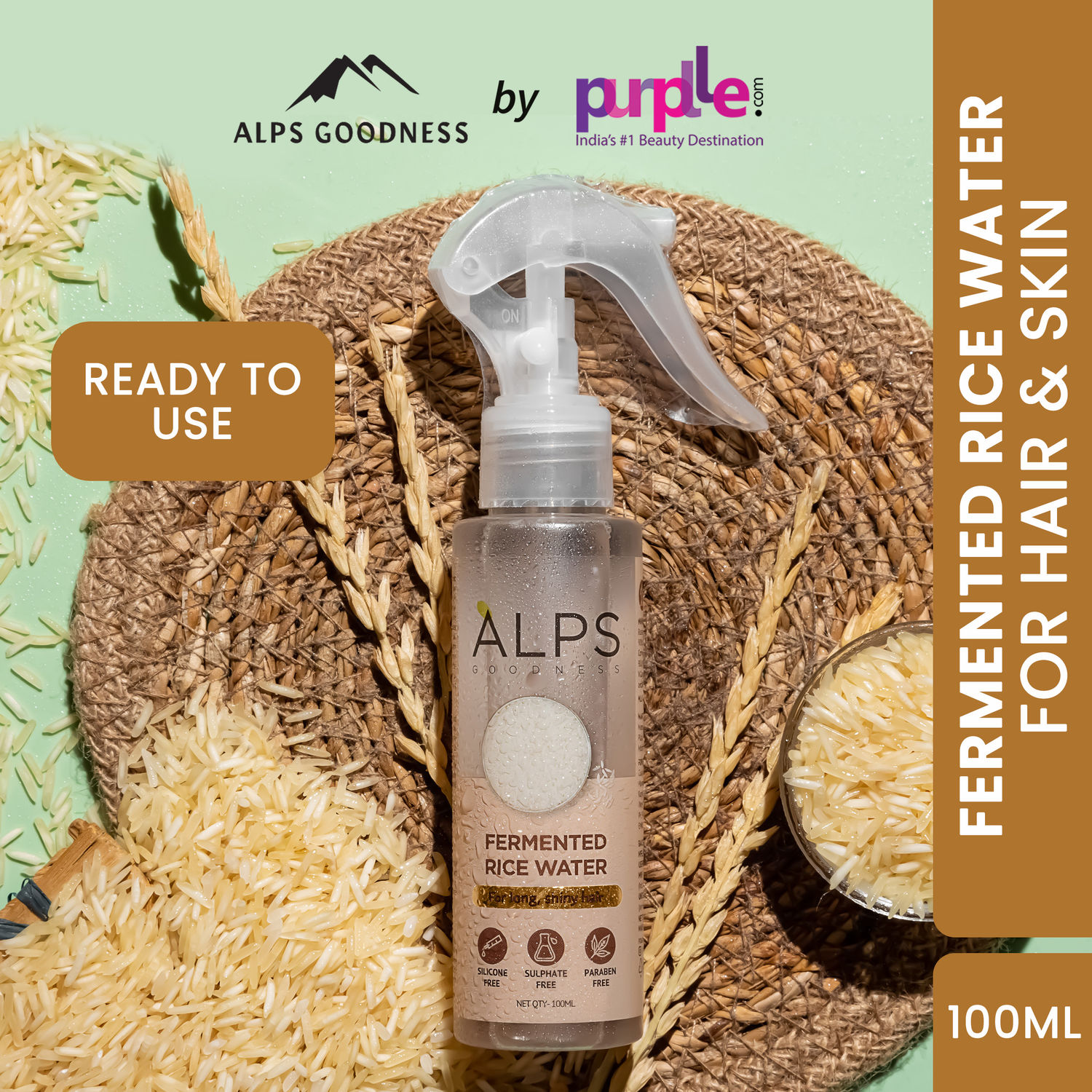 Alps Goodness Fermented Rice Water (100ml) |Rice Water for hair and face | Replenishes Keratin | for brighter skin