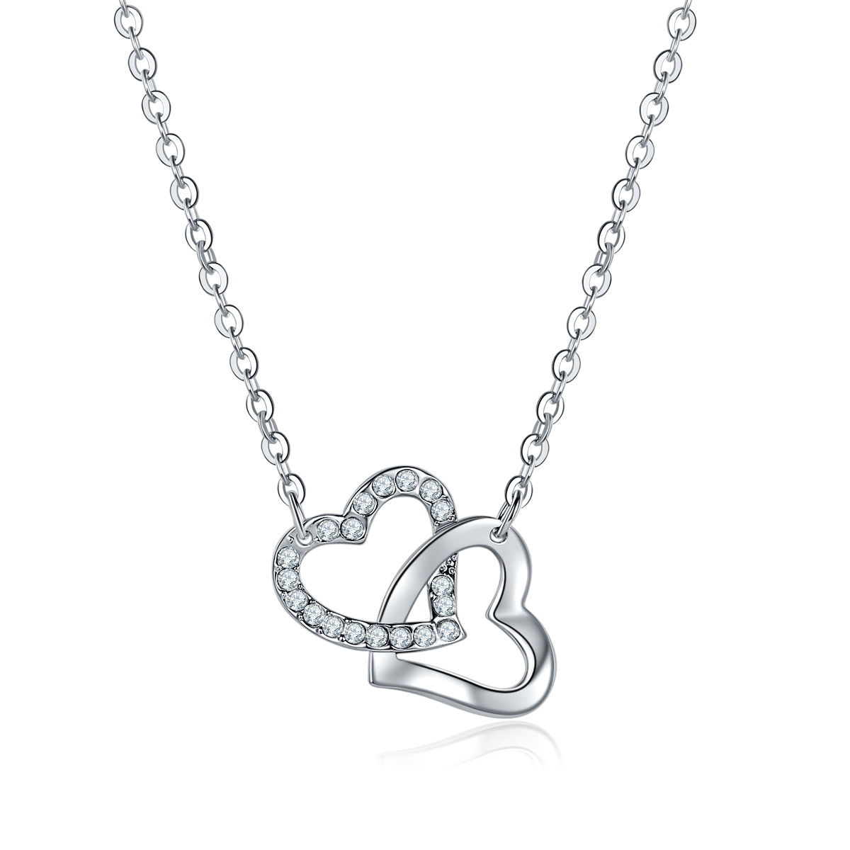 Mother and Child Double Heart Necklace in Sterling Silver and Rose Gol –  Day's Jewelers
