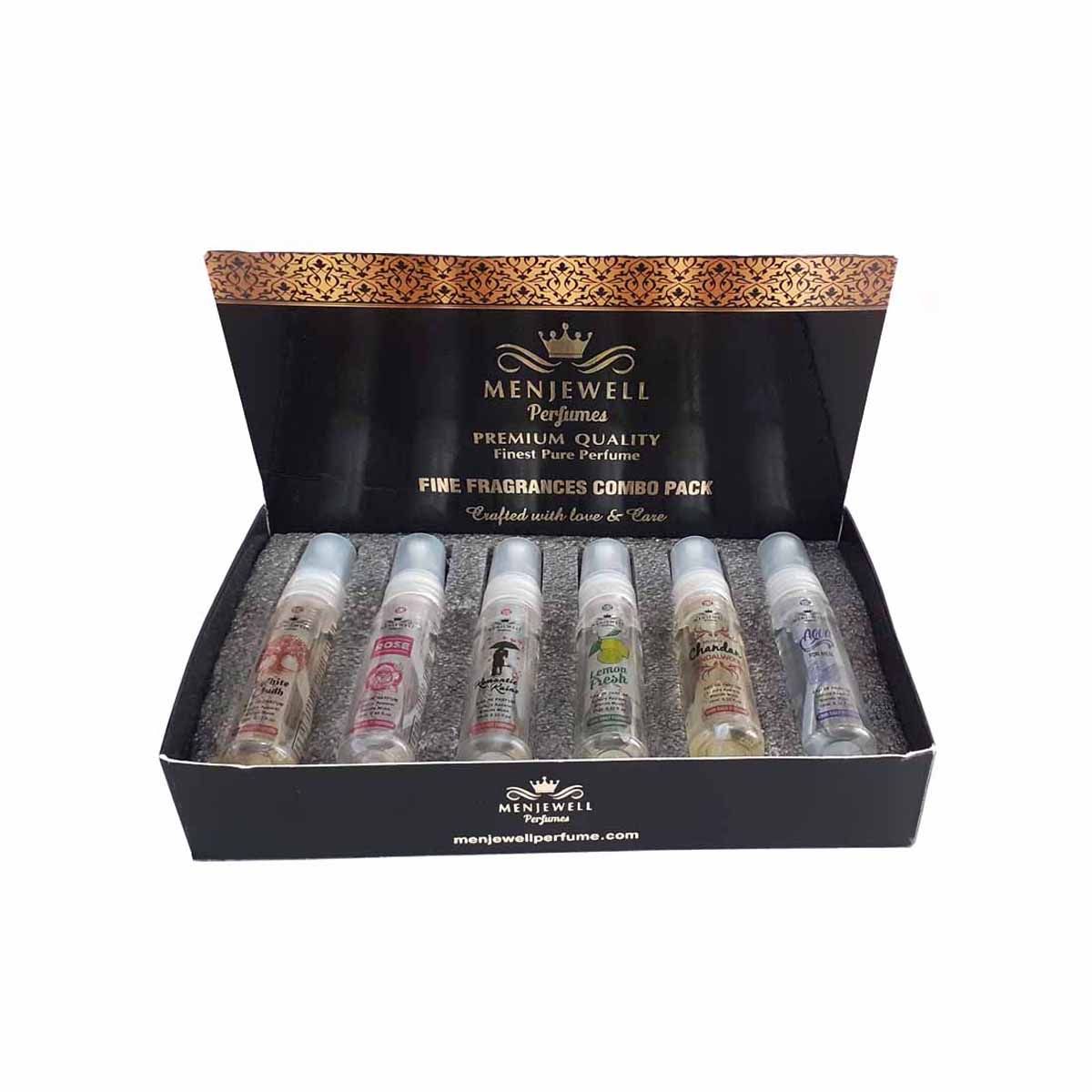 Menjewell Luxury Perfume Gift Set Aqua Rose White Oudh Lemon