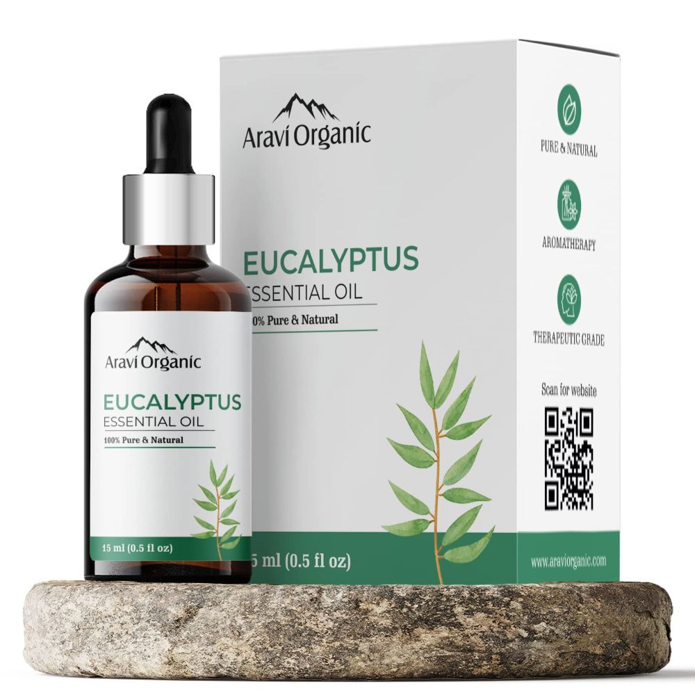 Aravi Organic Eucalyptus Oil for Cold & Cough for Steam Inhalation 15 ml