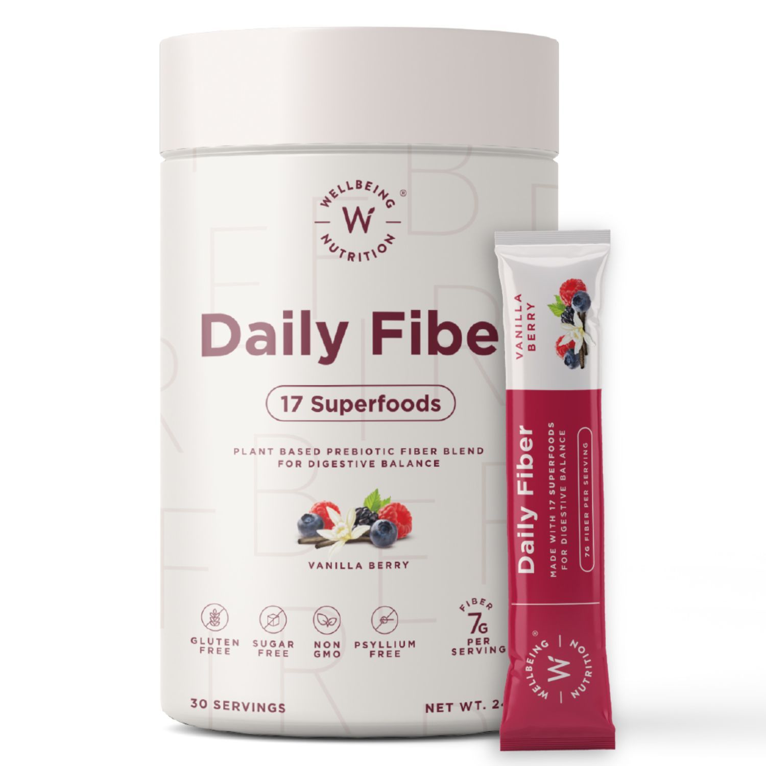 Wellbeing Nutrition Daily Fiber Organic Prebiotic Digestive Fiber