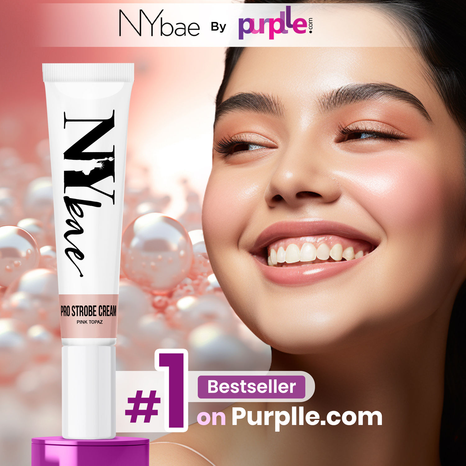 Buy NY Bae PRO Strobe Cream | Primer + Highlighter + Moisturizer | Glowing Korean Skin - Pink Topaz (12 g) - Purplle