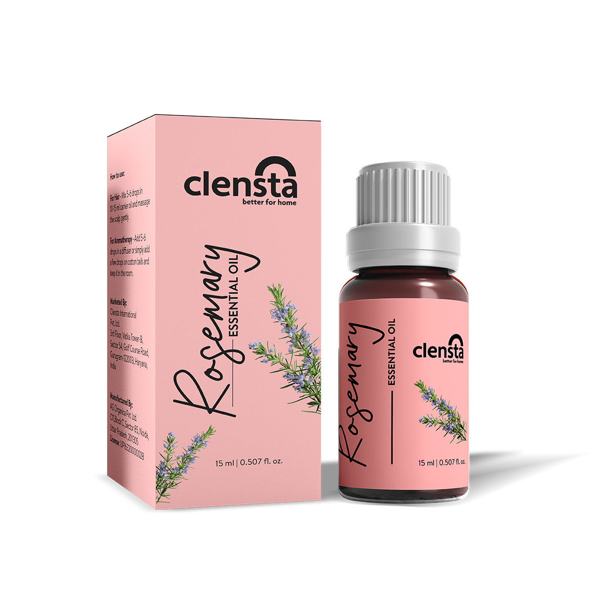 Clensta Rosemary Essential Oil for Aromatherapy, Stress Relief, Hair