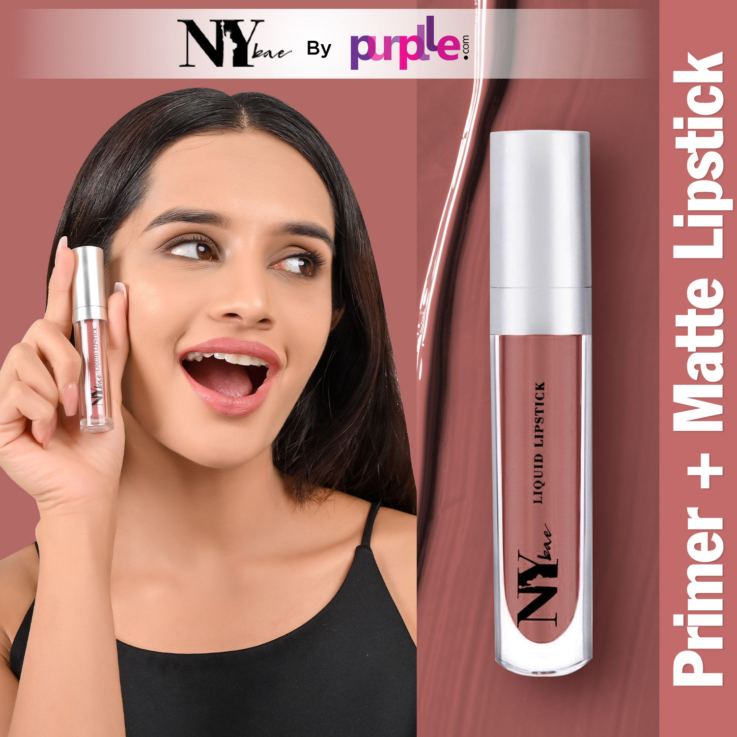 NY Bae Confessions of a Lip-a-holic Liquid Lipstick - More Shots 11 (4.5 ml) | Light Brown | Matte Finish | Built-in Primer | Enriched with Jojoba Oil | Highly Pigmented | Lasts Upto 12 Hours | Long lasting | Cruelty & Paraben Free