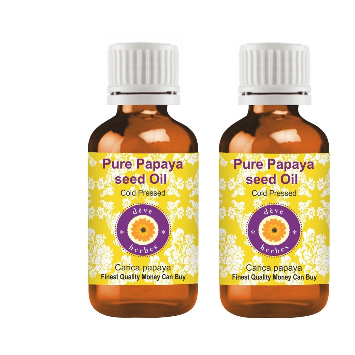 Deve Herbes Pure Papaya seed Oil (Carica papaya) Natural Therapeutic Grade Cold Pressed 15ml