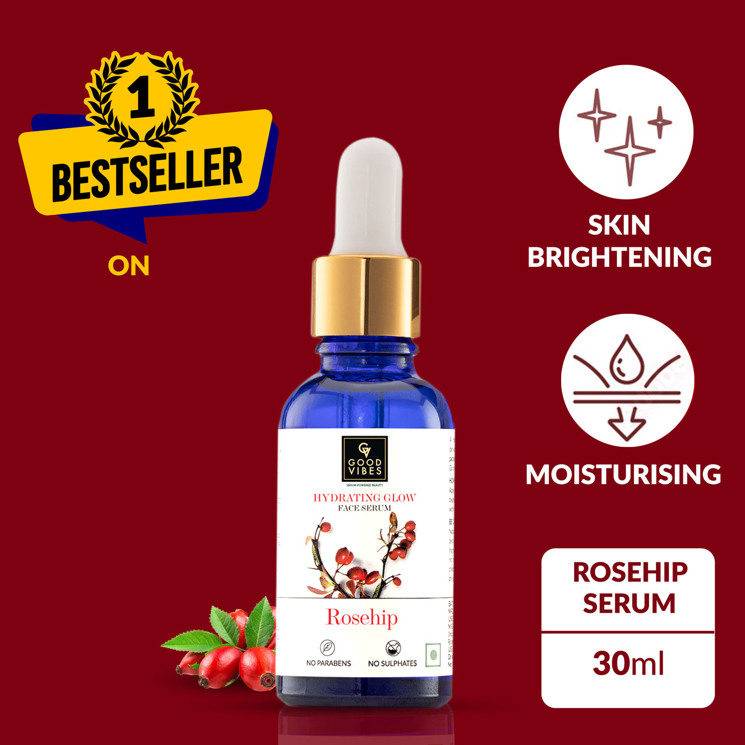 Good Vibes Radiant Glow Face Serum Rose Hip (30 ml)