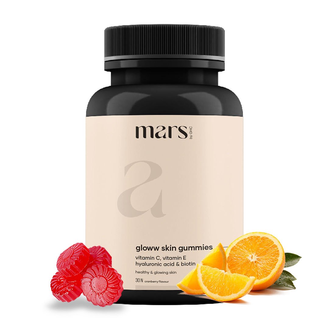 mars by GHC Glow Skin Gummies (30N Pack of 1) with Vitamin C & E for