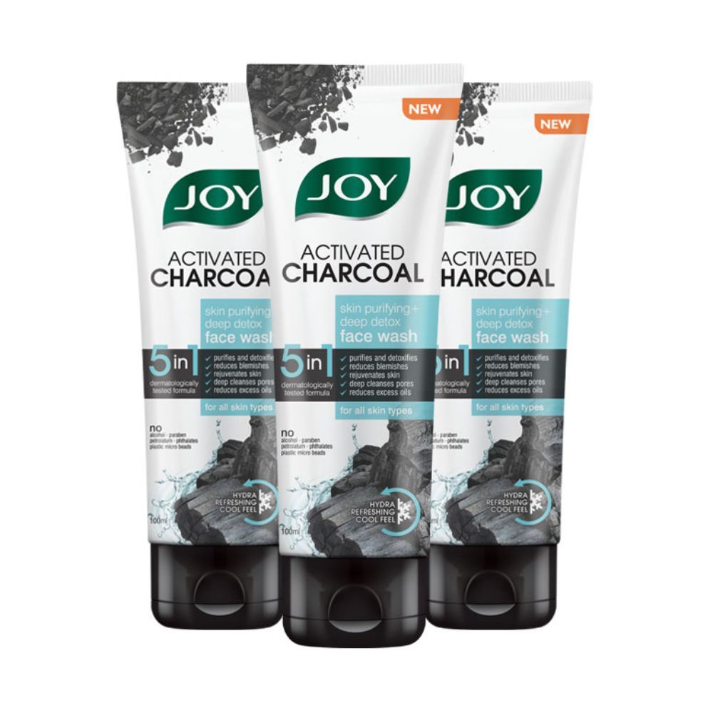 Joy Skin Purifying Deep Detox Activated Charcoal Face Wash ( Pack of 3X100 ml )