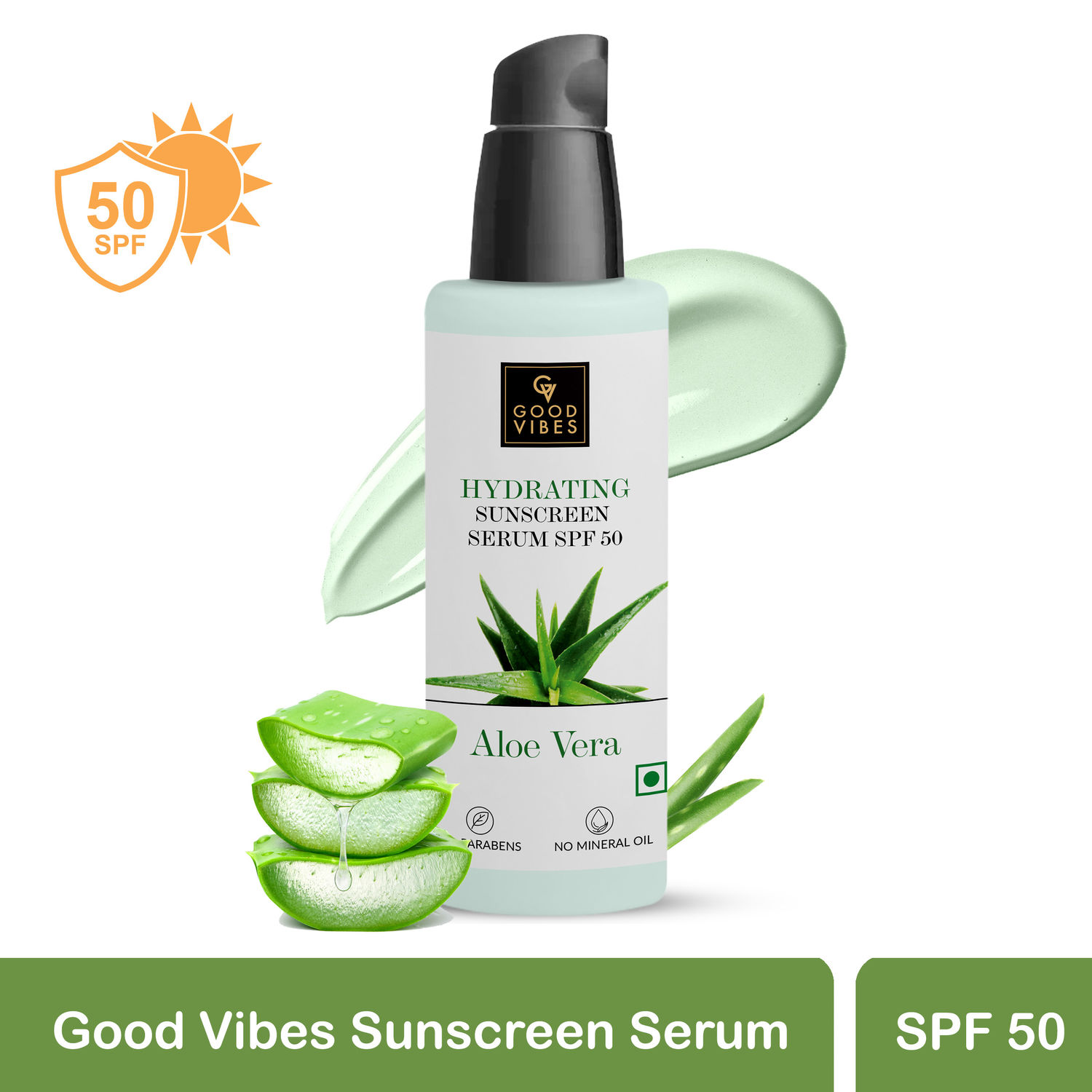 Good Vibes Aloe Vera Hydrating Sunscreen Serum SPF50 (45 ml)