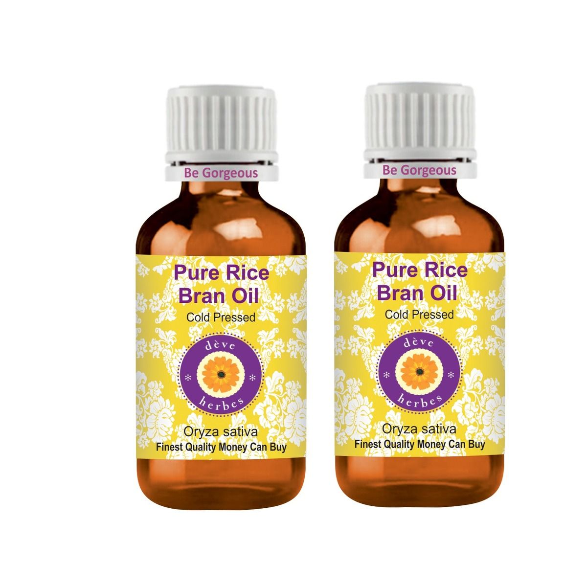 Deve Herbes Pure Rice Bran Oil (Oryza sativa) Natural Therapeutic Grade ...
