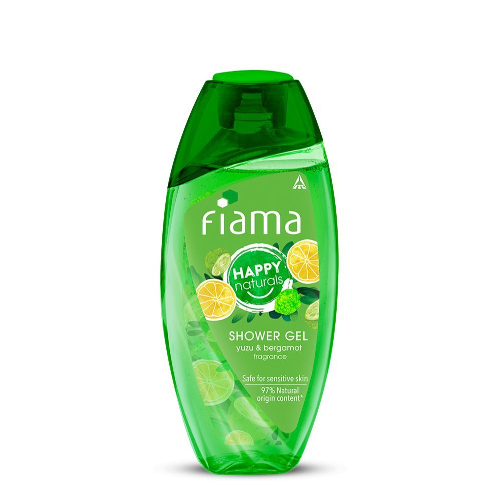 Fiama Happy Naturals shower gel, yuzu and bergamot with 97 natural