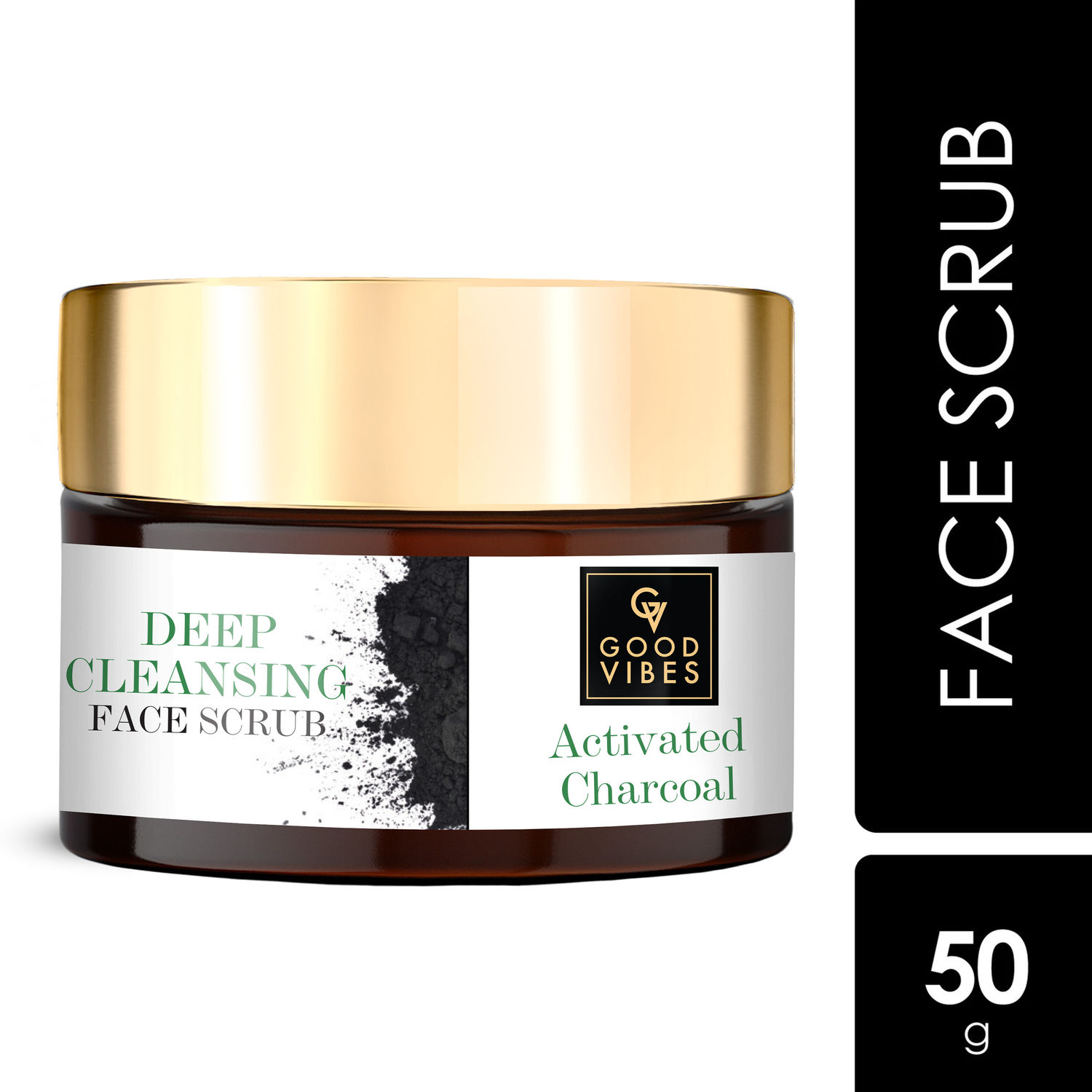 Buy Good Vibes Activated Charcoal Deep Cleansing Face Scrub | Anti-Acne, Blackhead | With Almond Oil | No Parabens, No Sulphates, No Mineral Oil (50 g) - Purplle