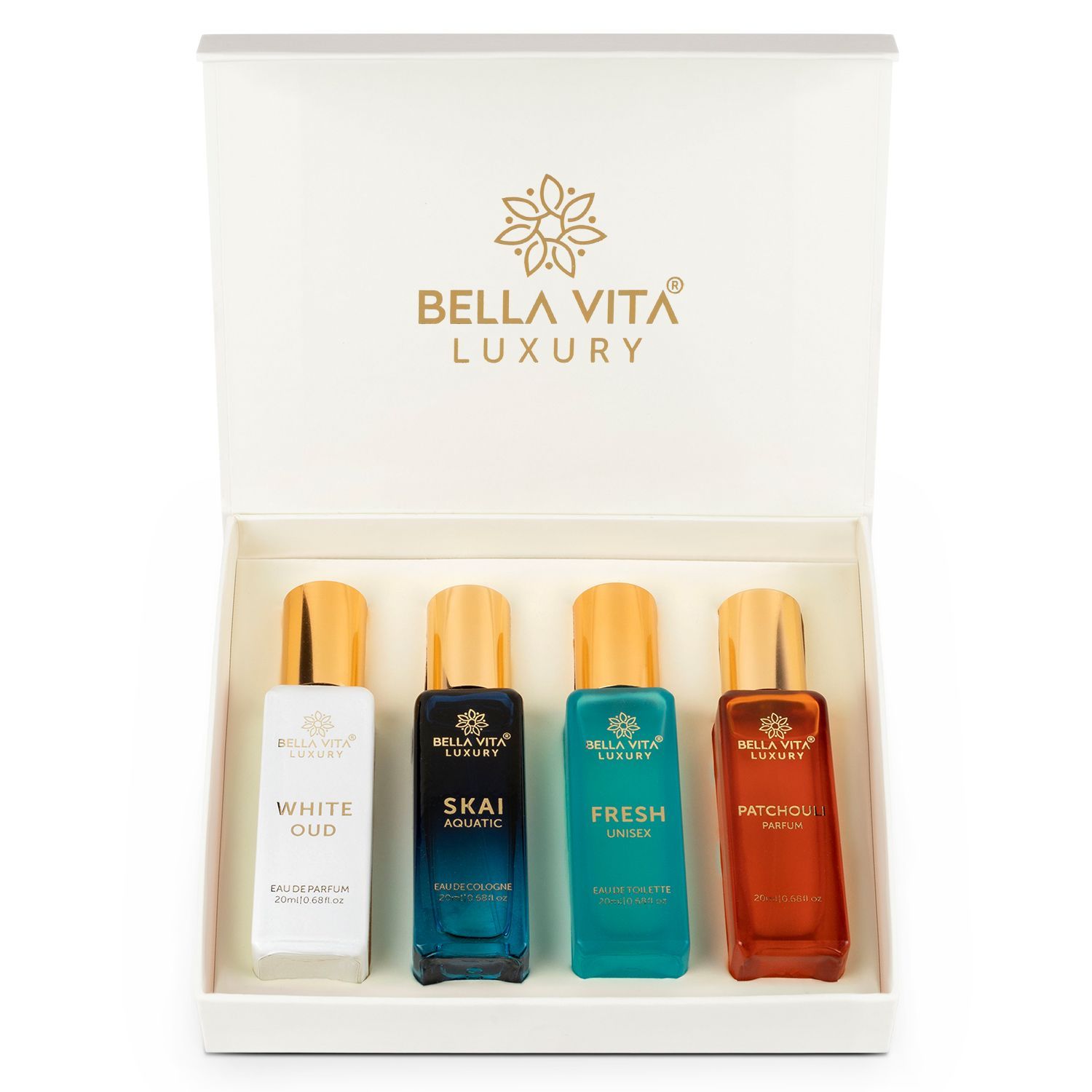 Bella Vita Organic Unisex Luxury Perfume Gift Set 4x20 ML SKAI FRESH 