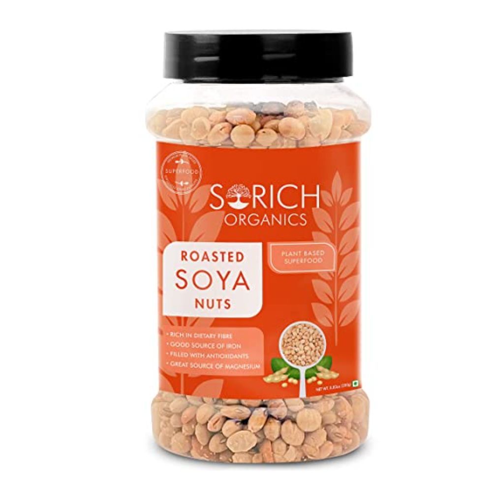 Sorich Organics Healthy Roasted Soya Nuts 250 Gm Roasted, Ready to