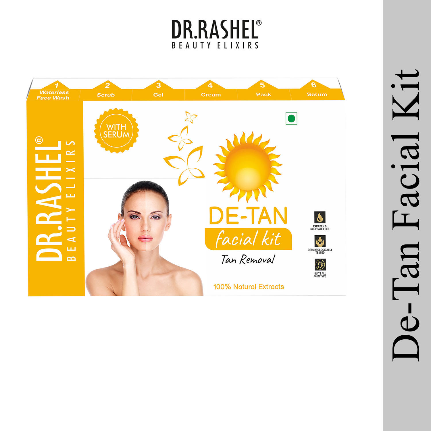 Dr.Rashel DeTan Facial Kit For Tan Removal With Serum