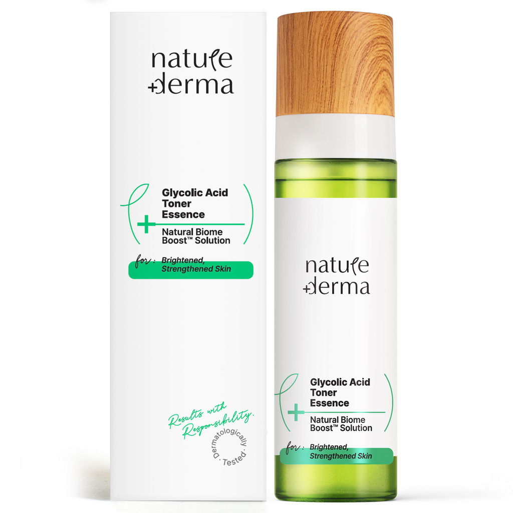 Nature Derma Glycolic Acid Toner Essence with Natural BiomeBoost™ Solution For Brightened