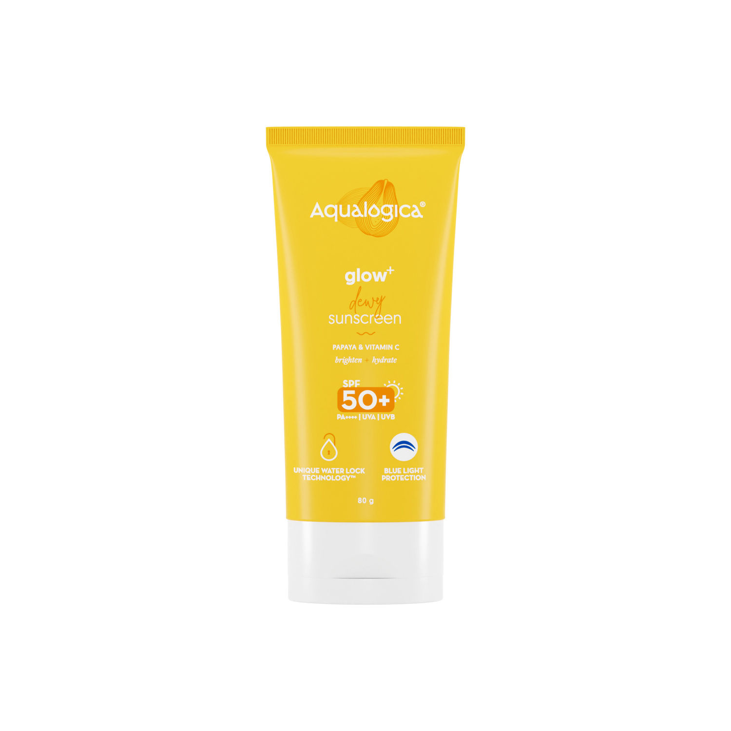 Aqualogica Glow+ Dewy Sunscreen with Papaya and Vitamin C (80 g)