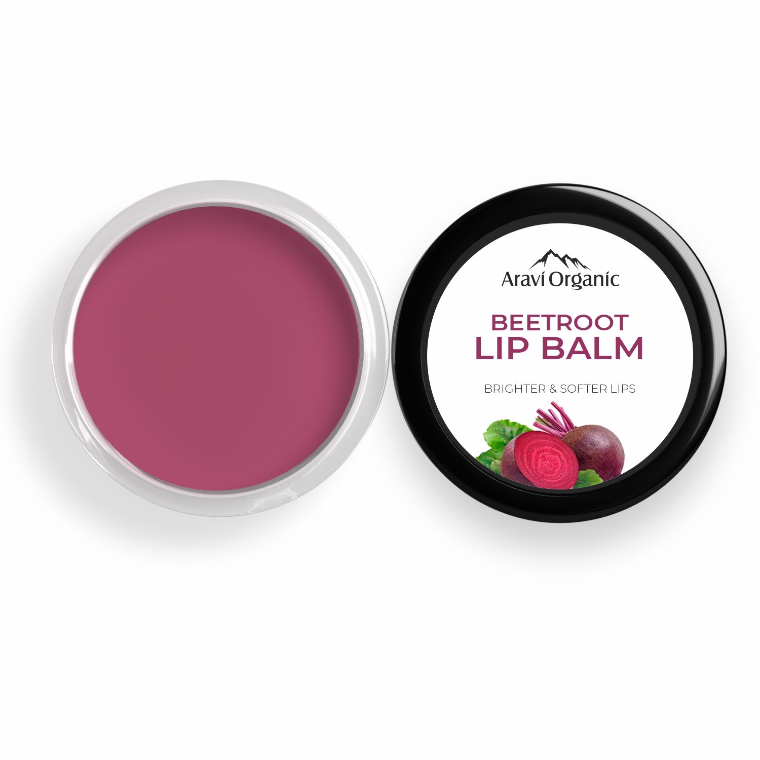 Aravi Organic Beetroot Lip Balm For Lip Lightening, Dry & Chapped Lips