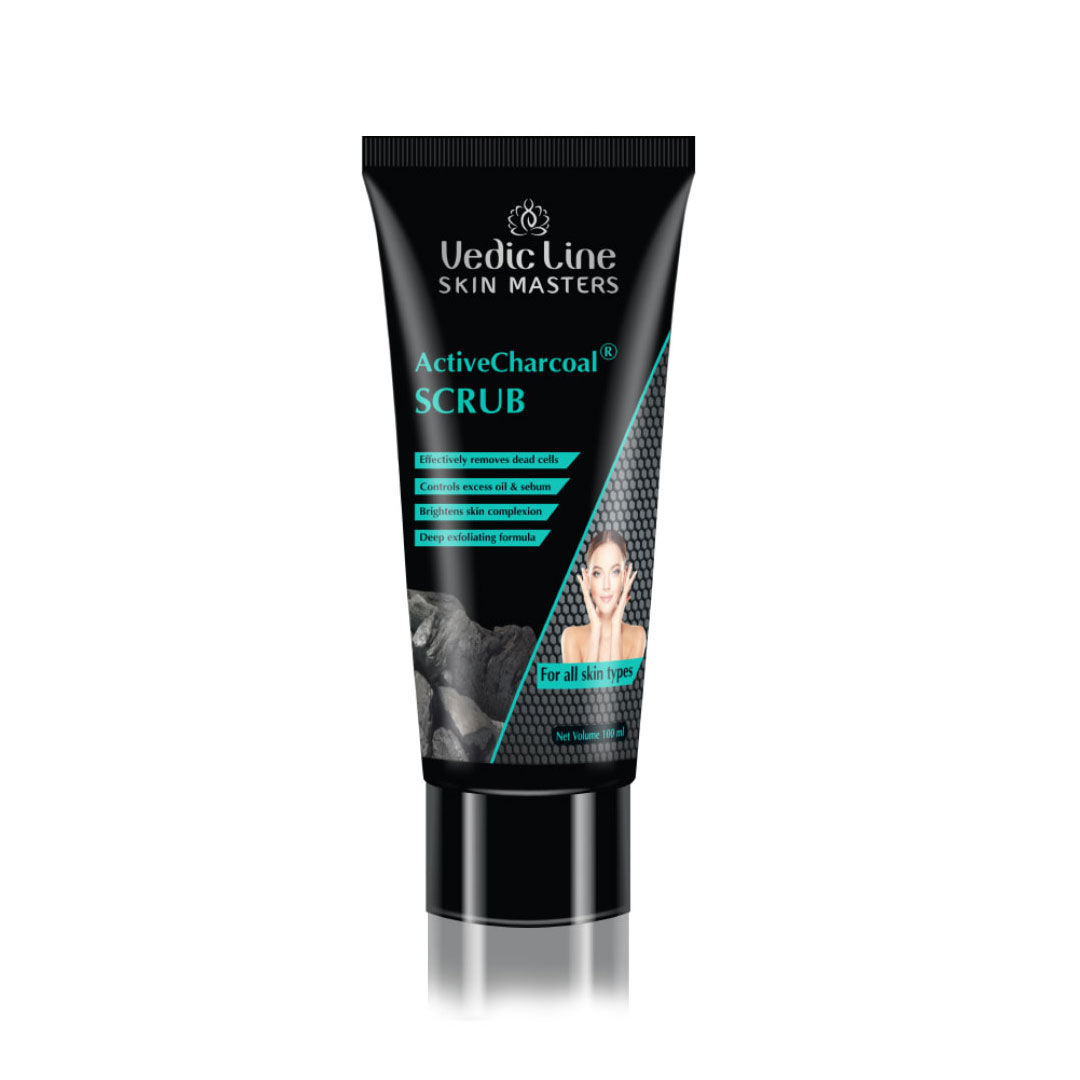 Vedicline Active Charcoal Scrub Reduce Dead Skin, Dirt & Impurities