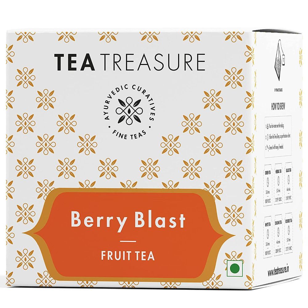 Tea Treasure Organic Berry Blast Tea 10 Pyramid Tea Bags