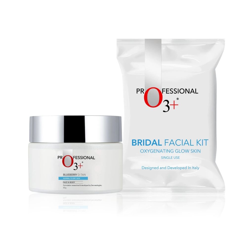 O3+ Bridal Facial Kit Oxygenating Glow Skin (81 g) + O3+ Blueberry Dtan