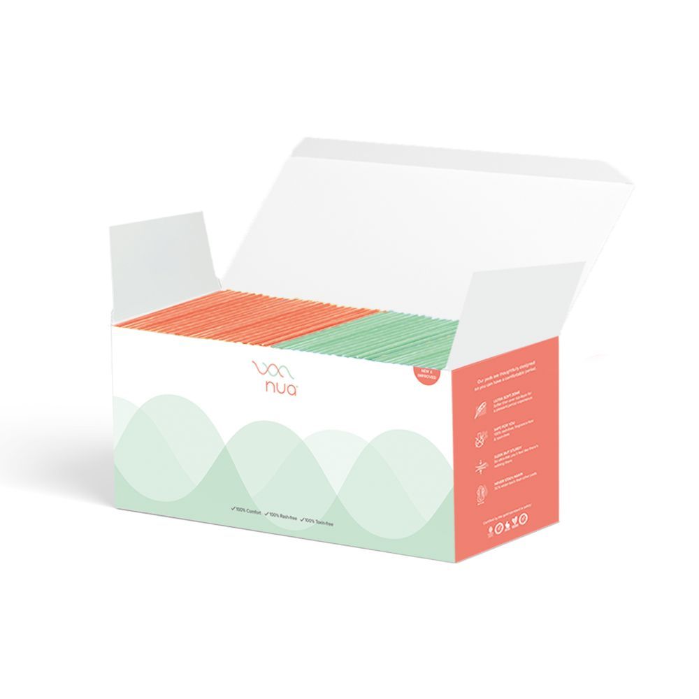 Nua Ultra Thin Sanitary Pads Bulk Pack, 25 Heavy Flow & 25 Medium Flow