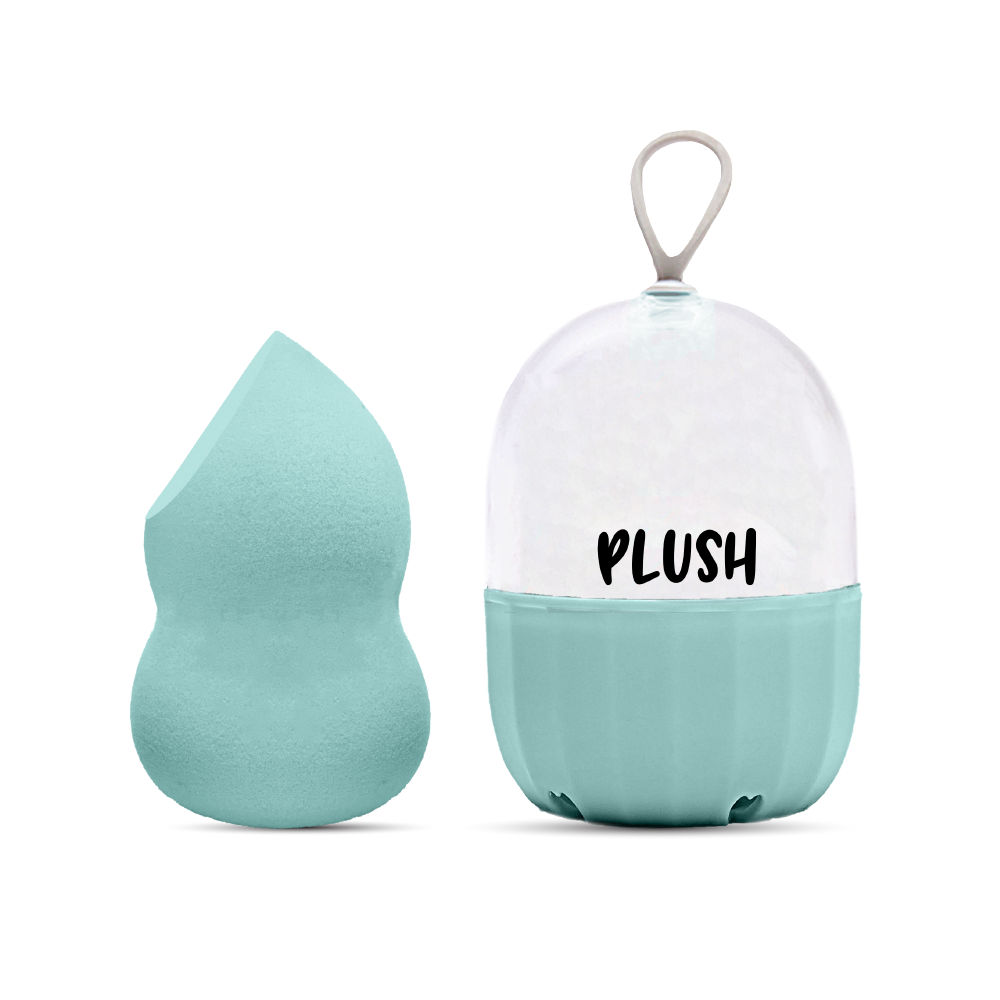Plush Tiffany Tint Microfiber Beauty Blender with CasePear Shape Cut
