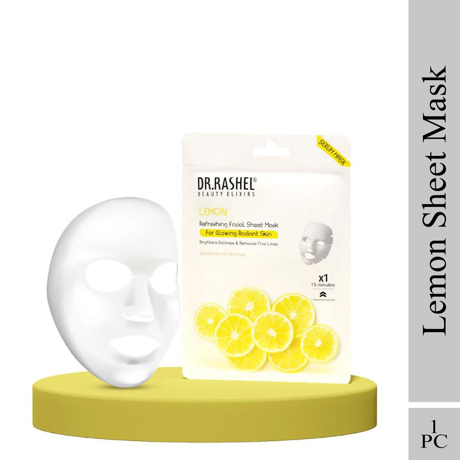 Dr.Rashel Lemon Refreshing Facial Sheet Mask Suitable For All Skin Type